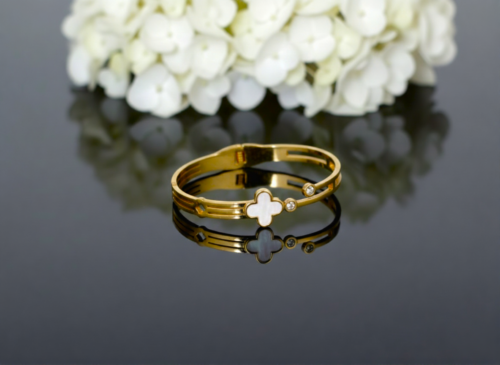 White Clover Bangle Bracelet